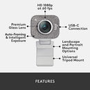 Logitech for Creators StreamCam - Premium Webcam for Streaming and Video Content Creation, Full HD 1080p 60 fps, Premium Glass Lens, Smart Autofocus, USB Connection, for PC, Mac, Off White