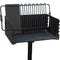 Pilot Rock CBP-247 Jumbo Park Style Heavy Duty Steel Outdoor BBQ Charcoal Grill with Cooking Grate and 2 Piece Post for Camping and Backyards, Black