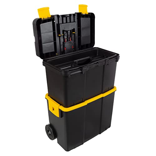 Stalwart Stackable Mobile Tool Box with Wheels