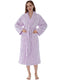 PAVILIA Premium Womens Plush Soft Robe Fluffy, Warm, Fleece Sherpa Shaggy Bathrobe, Lavender, Small-Medium