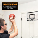 Play Platoon Over The Door Basketball Hoop - Indoor Wall Mounted 16x12 Inch Mini Basketball Hoop Set, Shatter Resistant Backboard & Steel Rim - 2 Balls & Air Pump, Black - US Veteran Owned Company