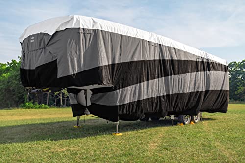 Camco ULTRAGuard Supreme RV Cover-Extremely Durable Design Fits Fifth Wheel Trailers 23' -25', Weatherproof with UV Protection and Dupont Tyvek Top (56142)