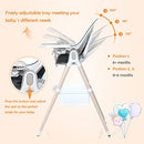 BABY JOY 3 in 1 Wooden Baby Highchair, Rocking Chair/Booster Seat/Toddler Chair Infant Dining Chairs w/Double Removable Tray, 3-Point Seat Belt & Removable Cushion (Gray)