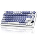 RK ROYAL KLUDGE M75 Gaming Keyboard Wireless 75% TKL Mechanical Keyboard RGB 2.4GHz Wireless/Bluetooth/USB-C QWERTZ with OLED Smart Display and Button Hot Swappable Brown Switch, Lavender Purple