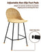 ECLYL Dining Chairs Set of 2, Woven Rattan Chair, Rattan Counter Stools with Backs for Kitchen Counter, Dining Room, Coffee Bar