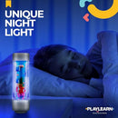 Playlearn USA Fake Fish Tank Mini Aquarium - Artificial Fish Tank with Moving Fish - Fake Aquarium Lamp - Perfect Sensory Lamp, Grey Base