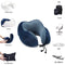 Travel Pillow, Best Memory Foam Neck Pillow Head Support Soft Pillow for Sleeping Rest, Airplane Car & Home Use (Dark Blue)