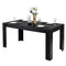 Giantex Dining Table, Wood Rectangular Table, Modern Farmhouse Table 63" x 31.5" x 30", Home Furniture Kitchen Table, Black Dining Room Table for 4-6 People