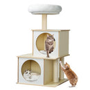 ADVWIN Cat Tree 95cm Wooden Cat Tower,Multilevel Cat Play House with Large Condo, Cozy Top Perch and Scratching Post
