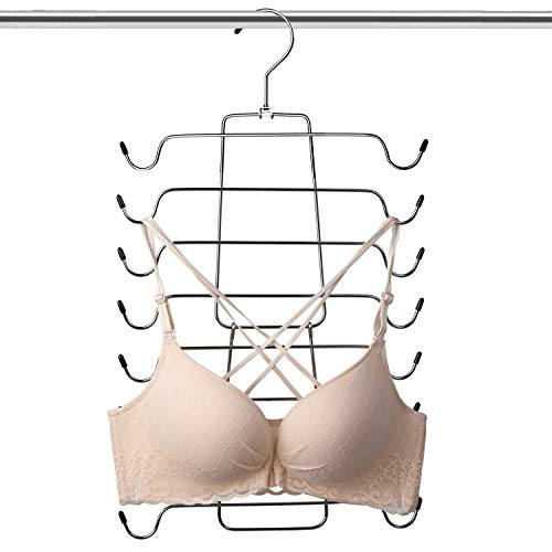 Aptech Tank Tops Camisole Clothes Hanger Closet Organizer for Metal Folding Space Saving Tank Tops, Cami, Bras, Bathing Suits, Belts, Ties (2 Pack)