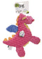 goDog Bubble Plush Dragons Squeaky Dog Toy, Chew Guard Technology - Coral, Large