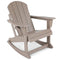 ABCPATIO Adirondack Rocking Chairs Weather Resistant Outdoor Patio Chair with Cup Holder, Seat Width 20" Light Brown