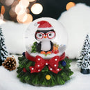 Snow Globe with Christmas Motif, Dimensions 9 x 9 x 9.5 cm, Ball Diameter 6 cm, Christmas Gift (Penguin)