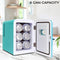 Koolatron Retro 4L 6 Can Portable Mini Fridge, Compact Car Refrigerator, Skincare Cosmetic Beauty Makeup Personal Cooler 12V and AC Cords Desktop Accessory for Bedroom Home Office Travel (Aqua)