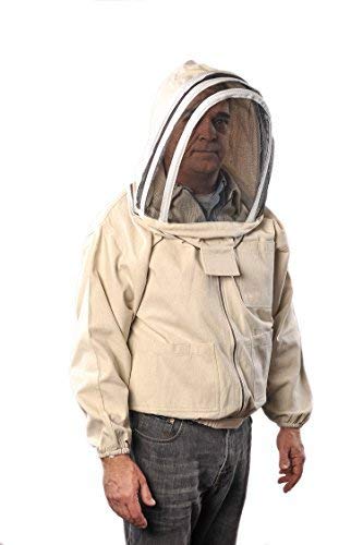 FOREST BEEKEEPING SUPPLY YKK Brass Zippers Cotton Fencing Hood Jacket for Beekeeper, Medium