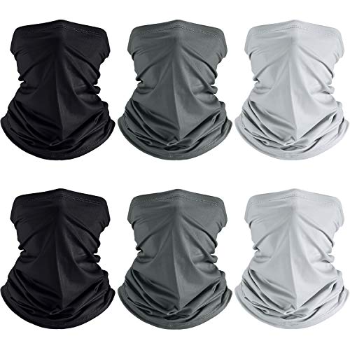 6 Pieces Summer UV Protection Face Clothing Neck Gaiter Scarf Sunscreen Breathable Bandana, Classic Color, One size