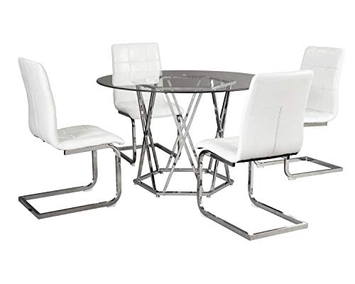 Signature Design by Ashley D275-15 Madanere Dining Table, Round, Chrome