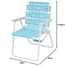 #WEJOY Lightweight Webbing Beach Chair Folding Webbed Beach Chairs Ultralight Web Lawn Chair Portable High Back Camping Chairs Outdoor Folding Chairs for Sand, Concert, Garden, Grey/Blue