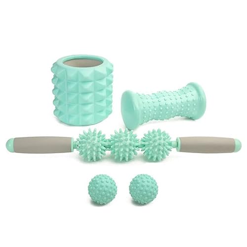 HCE 4 in 1 Foam Roller Set Yoga Massage Roller Muscle Roller Stick Spiky Massage Ball for Physical Therapy & Exercise,Back Pain,Deep Tissue