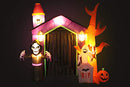 (1, Classic) - 2.6m Halloween Inflatable Haunted House Castle with Skeletons, Ghost and Skulls Yard Decoration