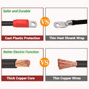 OXTOUF DS Golf Cart Battery Cable Set for Club Car 36V/48V Golf Buggies, 4 AMG Heavy Duty Flexible Battery Cables with Cast Plastic Wrapped Lugs, Durable and Easy to Bend, 5 Pcs