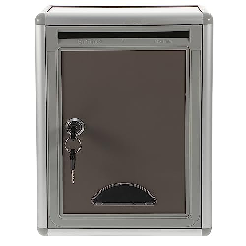 Suggestion Box Metal Letter Box Metal Drop Box Stainless Steel Mailbox Wall Mount Locking Mailbox Office Business Parcel Box for Door Wall Mailbox 28. 5x21. 5x10. 5cm Wall Mounted Lock Box