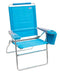 Rio Beach 17" Extended Height 4-Position Folding Beach Chair, Aluminum, Turquoise