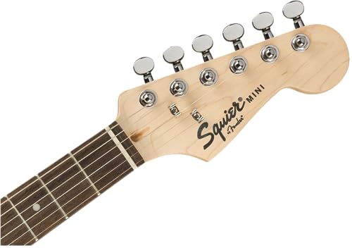 Squier by Fender Mini Stratocaster Beginner Electric Guitar - Indian Laurel Fingerboard - Black