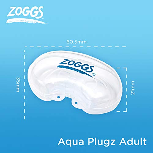 Zoggs Aqua Plugz, Ear Plugs for Swimming, Reusable Silicone Ear Plugs (Packaging May Vary) Blue 14+ Years