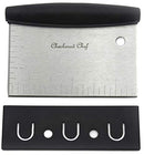 Checkered Chef Dough Scraper - Stainless Steel, Multi-Use Bench Scraper, Icing Smoother, Pasta, Pizza and Pastry Cutter w/Protective Plastic Cover