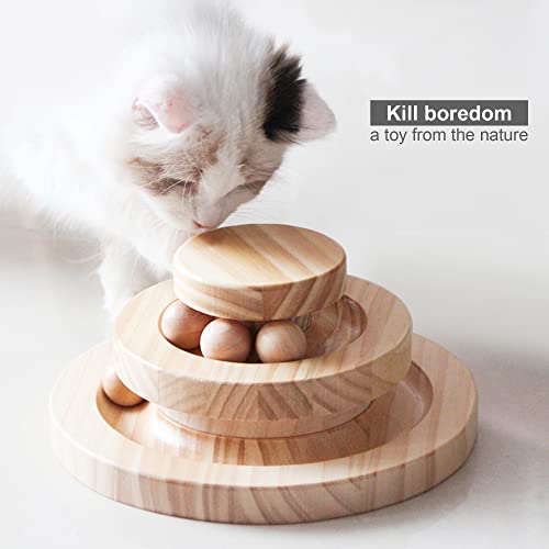 Belvie Pets Wooden Cat Ball Track. This Interactive cat Toy Will Help Your cat Exercise and Relieve Stress and Boredom