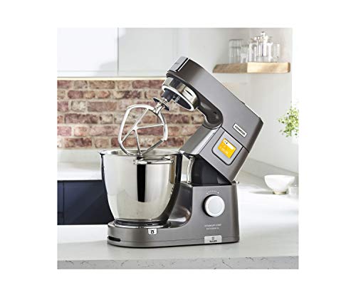 Kenwood Titanium Chef Patissier XL Stand Mixer for Baking- Powerful Food Mixer, With K-Beater, Dough Hook, Whisk, and 2 Bowls 5L and 7L, KWL90.004SI, 1400W