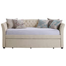 Rosevera Elsa Twin Size Daybed with Trundle, Beige