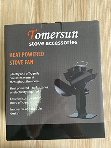 Tomersun Stove Fan with 3 Blades Fireplace Fan Fireplace Fan Heat Powered Wood Burner Fireplace Fan Without Electricity