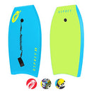 Osprey 33” Bodyboard with Adjustable Wrist Leash for Kids and Adults, Lightweight Bodyboard with XPE Deck, Crescent Tail and EPS Core, Multiple Colours and Design, Yellow, 33 Inch