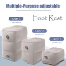 Quickly Inflatable Travel Foot Rest Pillow Set | Adjustable Height Leg Rest | Great for Travel, Train, Car | Suitable for Office, Home (Large, Grey)