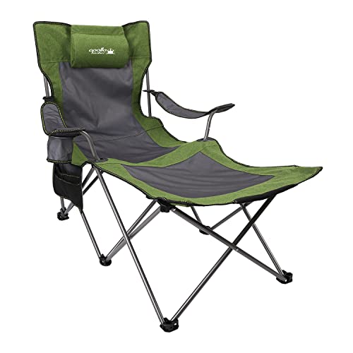 apollo walker Folding Camping Chairs Reclining Beach Chairs for Adults Portable Sun Chairs Outdoor Lounger with Carry Bag,for Fishing,Camp,Picnics