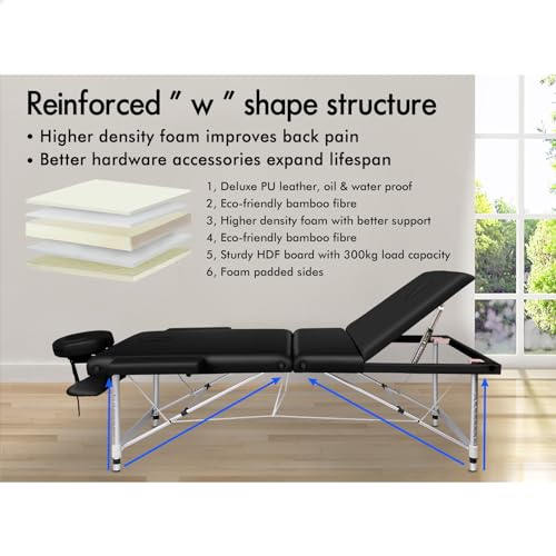 ALFORDSON Massage Table Folding Massage Bed Adjustable 65cm Wide Portable Therapy Table Lift Up SPA Bed with 3-Year Warranty