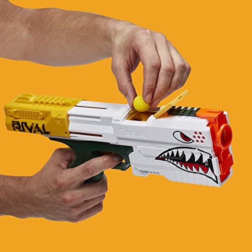 NERF Rival Kronos XVIII-500 Blaster, Breech-Load, 5 Rival Rounds, Spring Action, 90 FPS Velocity, White Color Design (Amazon Exclusive), (F4729)