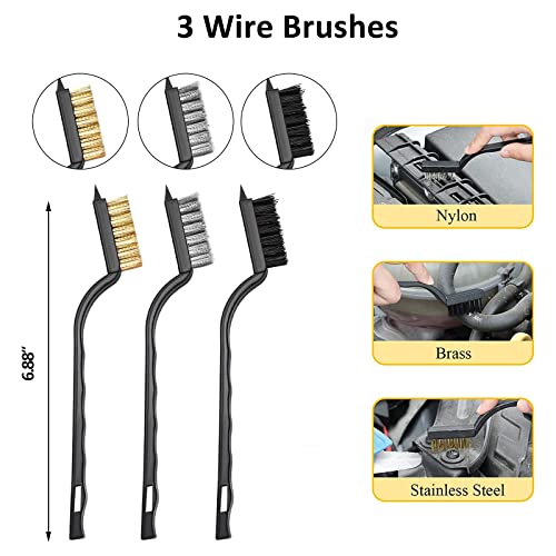 26PCS Car Detailing Cleaning Drill Brush Kit, Car Detailing Brush Set for Cleaning Wheels, Interior and Exterior Car Kit with Windshield Cleaning Tool (Wash Mitt, Wax Pads, Wash Towels, Bag), Yellow