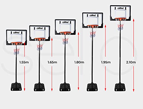 Centra Basketball Hoop Stand Ring Portable 2.1M Adjustable Height Kids Backboard