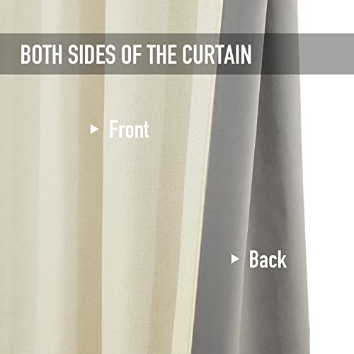 100% Blackout Curtains Extra Wide Blackout Curtains 100 Inch Patio Door Curtains Linen Blackout Curtain Burlap Curtains for Sliding Glass Door(W100 x L108 1 Panel, Buttercream)