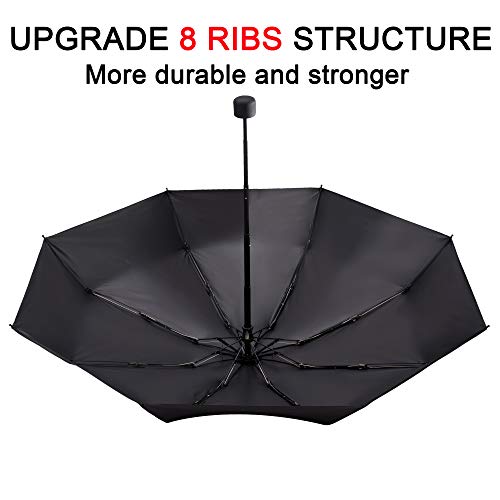 Goothdurs Mini Travel Compact Windproof Umbrella - Small Folding Lightweight Sun & Rain Umbrellas with 95% UV Protection for Women Men