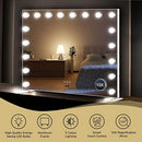 Maxkon Makeup Mirror with Light Hollywood Mirror Vanity Mirror 18 LED Light Up Mirror with Touch Screen 80X60cm Sliver