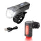 Fischer Bicycle Lighting Set 30/15 Lux Twin Front and 360° Rear Light with Battery and USB Charging Function, 2 Light Functions, Splash Protection According to IP44, StVZO Approved