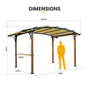 OLILAWN Pergola 8.5' X 13', Steel Arched Canopy with Sturdy Rust-Resistant Powder-Coated Steel Frame,Outdoor Gazebo with Sun Shade Canopy, Easy Assembly, for Patio, Backyard, Garden Activities