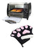 Oven Mitts,Cat Design Heat Resistant Cooking Glove Quilted Cotton Lining- Heat Resistant Pot Holder Gloves for Grilling & Baking Gloves BBQ Oven Gloves Kitchen Tools Gift Set BBQ,Microwave (Black)