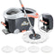 Mop and Bucket Set Spin Mop Bucket with 4 Microfiber Mop Head & Extended Handle, 360 Stainless Steel Spinning Mops System for Floor Cleaning