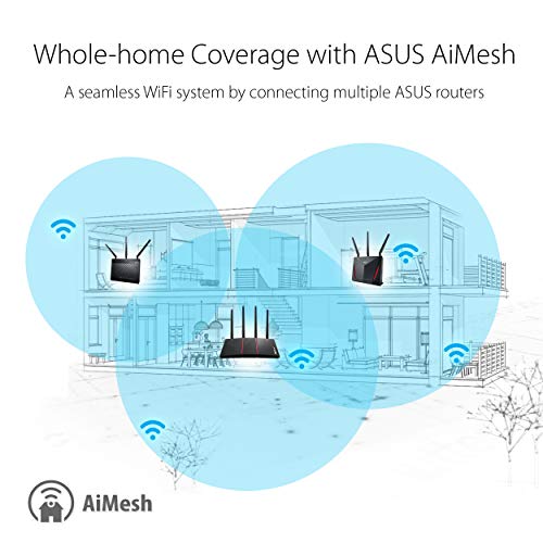 ASUS RP-AX56 AX1800 Dual Band WiFi 6 (802.11ax) Range Extender/AiMesh Extender for Seamless mesh WiFi; Works with Any WiFi Router, White