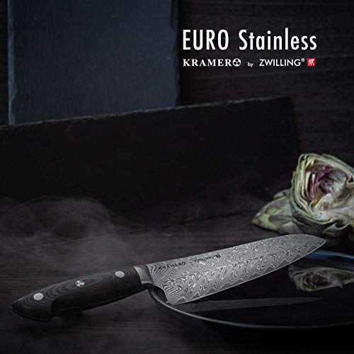 ZWILLING ZWILLING Kramer Euro Stainless Chef's Knife, 20 cm, Rust-Free FC-61 Special Steel, Micarta Handle, Black